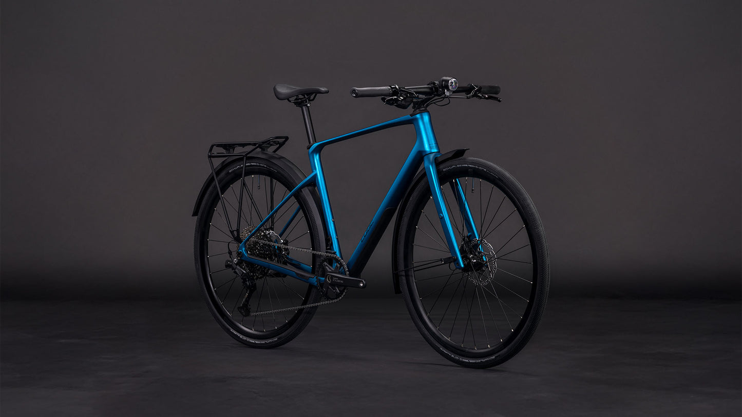 Produktbild: Cube Nulane C:62 SLX FE electricblue´n´blue, Schrägansicht (schwarzer Hintergrund)