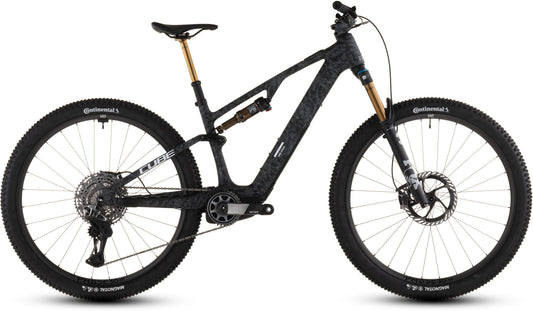 CUBE AMS Hybrid ONE44 C:68X SLT 400x E-Mountainbike Fully 2027 in matrixblack und white, Seitenansicht