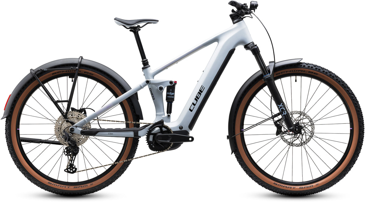 CUBE Stereo Hybrid ONE22 Pro 800 FE E-Mountainbike Fully 2027 in foggrey und sparklerose, Seitenansicht