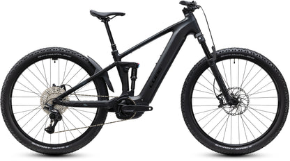 CUBE Stereo Hybrid ONE22 SLX 800 E-Mountainbike Fully 2027 in silverdust und chrome, Seitenansicht