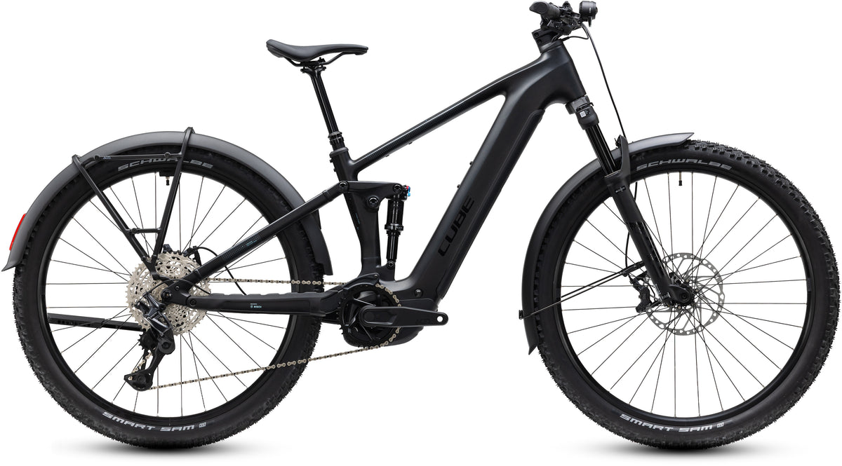 CUBE Stereo Hybrid ONE22 SLX 800 FE E-Mountainbike Fully 2027 in silverdust und chrome, Seitenansicht