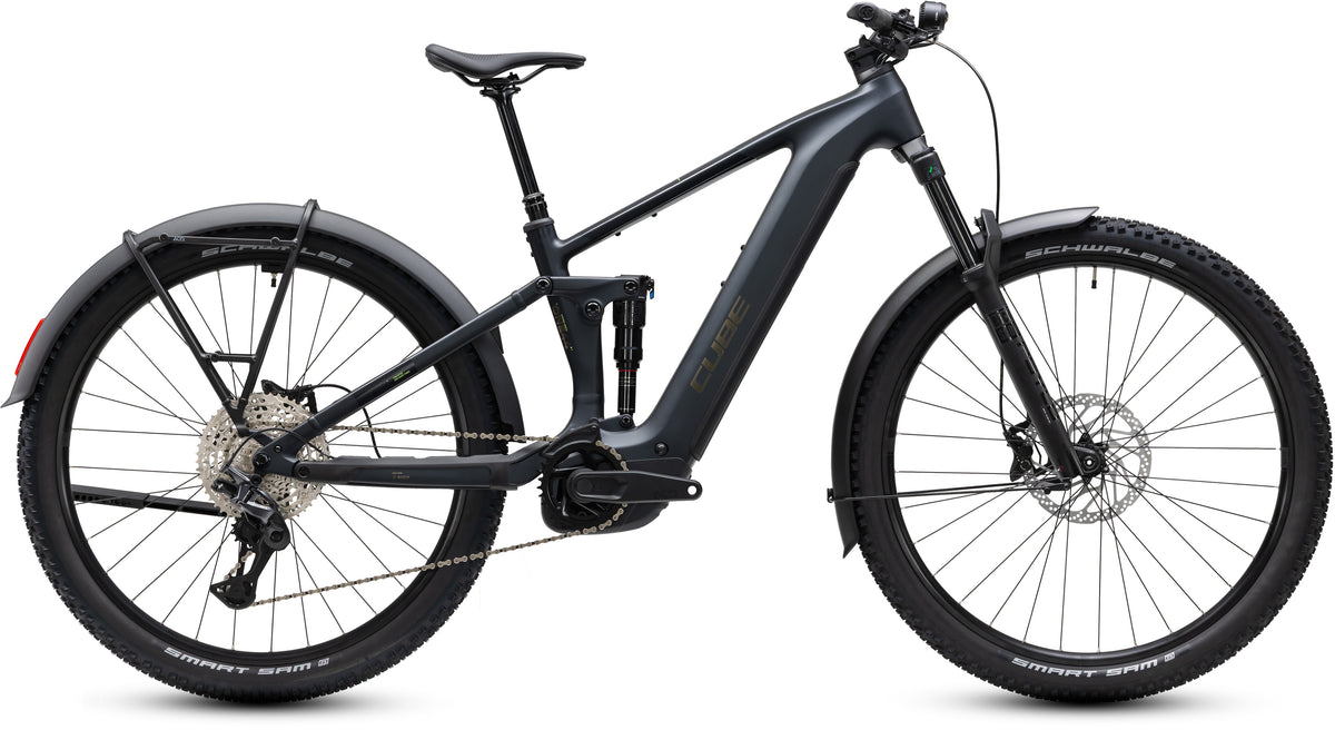 CUBE Stereo Hybrid ONE44 Pro 800 FE E-Mountainbike Fully 2027 in coal und black, Seitenansicht