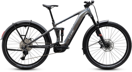 CUBE Stereo Hybrid ONE44 SLX 800 FE E-Mountainbike Fully 2027 in prismasilver und grey, Seitenansicht