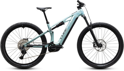 CUBE Stereo Hybrid ONE44 HPC Pro 800 E-Mountainbike Fully 2027 in pearlaqua und black, Seitenansicht