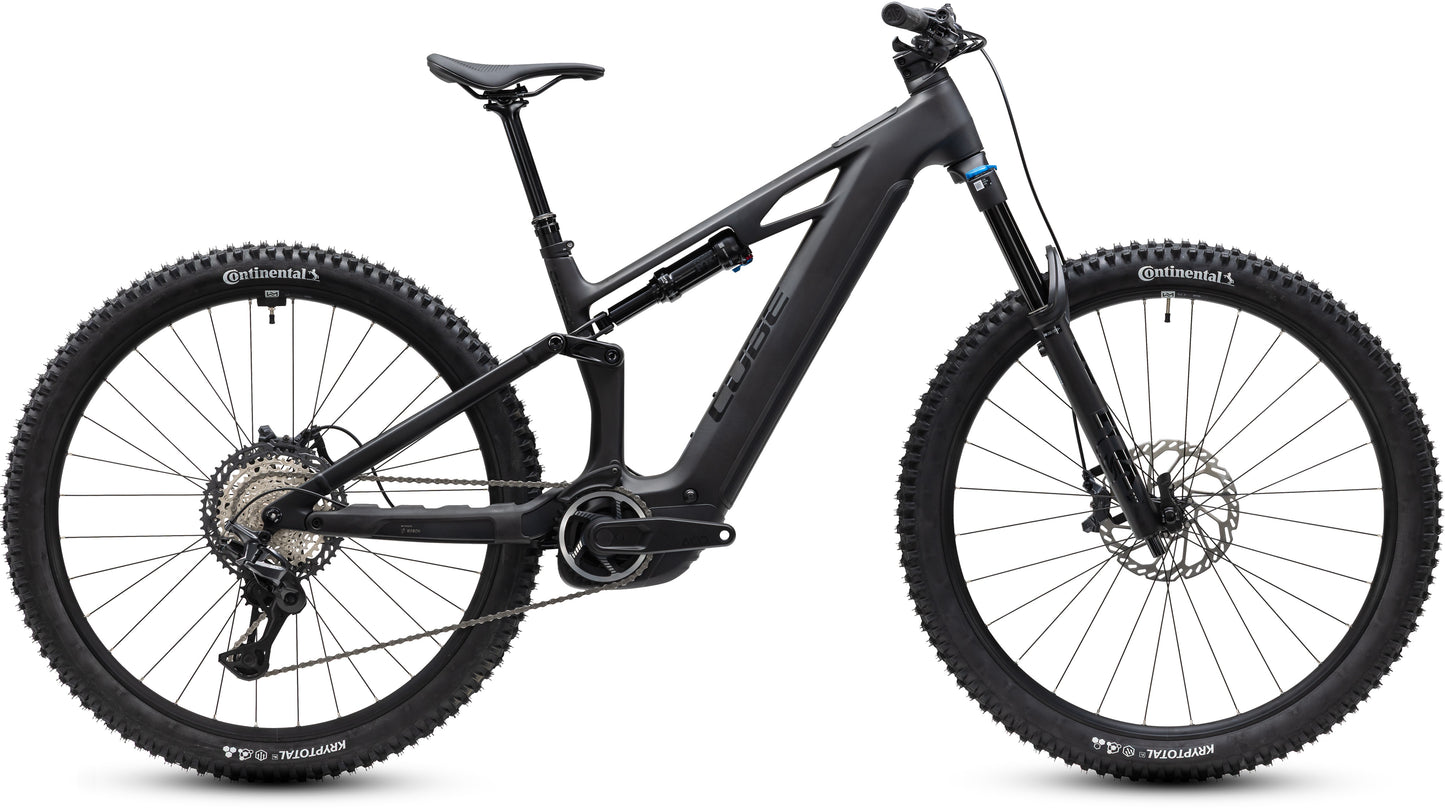 CUBE Stereo Hybrid ONE44 HPC SLX 800 E-Mountainbike Fully 2027 in blackline, Seitenansicht