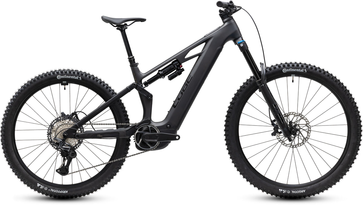 CUBE Stereo Hybrid ONE77 HPC SLX 800 E-Mountainbike Fully 2027 in blackline, Seitenansicht