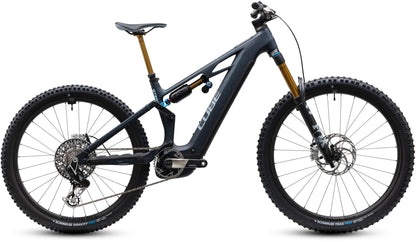 CUBE Stereo Hybrid ONE77 HPC SLT 800 E-Mountainbike Fully 2027 in bluegalaxy und grey, Seitenansicht