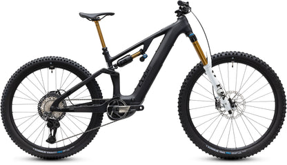 CUBE AMS Hybrid 177 C:62 At 600x E-Mountainbike Fully 2027 in carbon und white, Seitenansicht