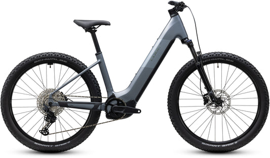 CUBE Reaction Hybrid Performance 720 Easy Entry E-Mountainbike Hardtail 2027 in ashgrey und prism, Seitenansicht