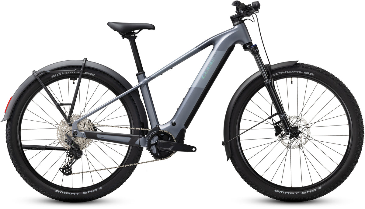 CUBE Reaction Hybrid Performance 720 FE E-Mountainbike Hardtail 2027 in ashgrey und prism, Seitenansicht