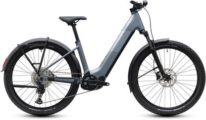 CUBE Reaction Hybrid Performance 720 FE Ashgrey N Prism Easy Entry E-Mountainbike Hardtail, Seitenansicht