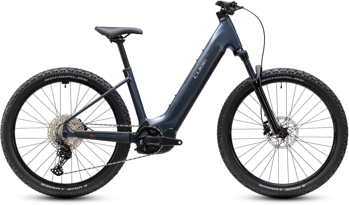 CUBE Reaction Hybrid ONE 720 Easy Entry E-Mountainbike Hardtail 2027 in oolonggrey und reflex, Seitenansicht
