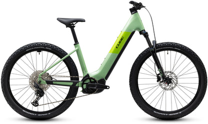 CUBE Reaction Hybrid ONE 720 Easy Entry E-Mountainbike Hardtail 2027 in cactus und black, Seitenansicht