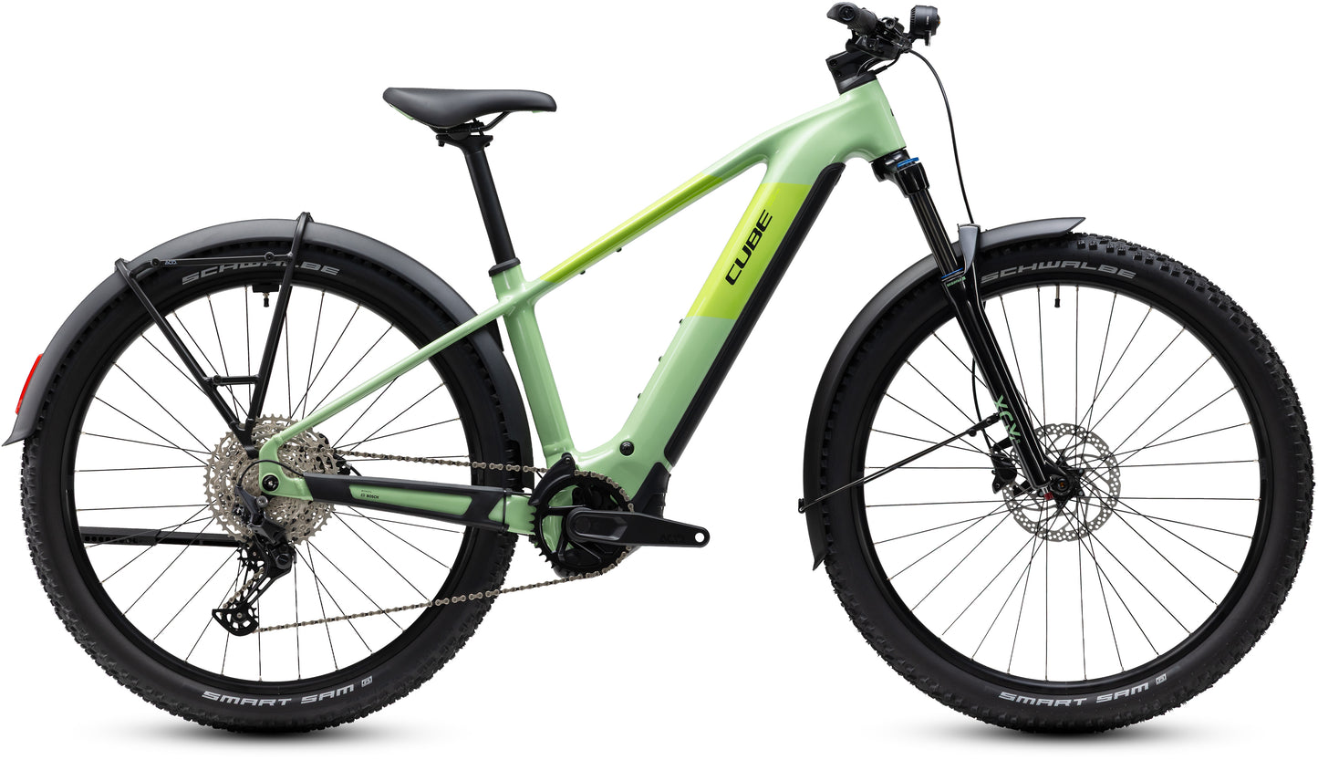 CUBE Reaction Hybrid ONE 720 FE E-Mountainbike Hardtail 2027 in cactus und black, Seitenansicht