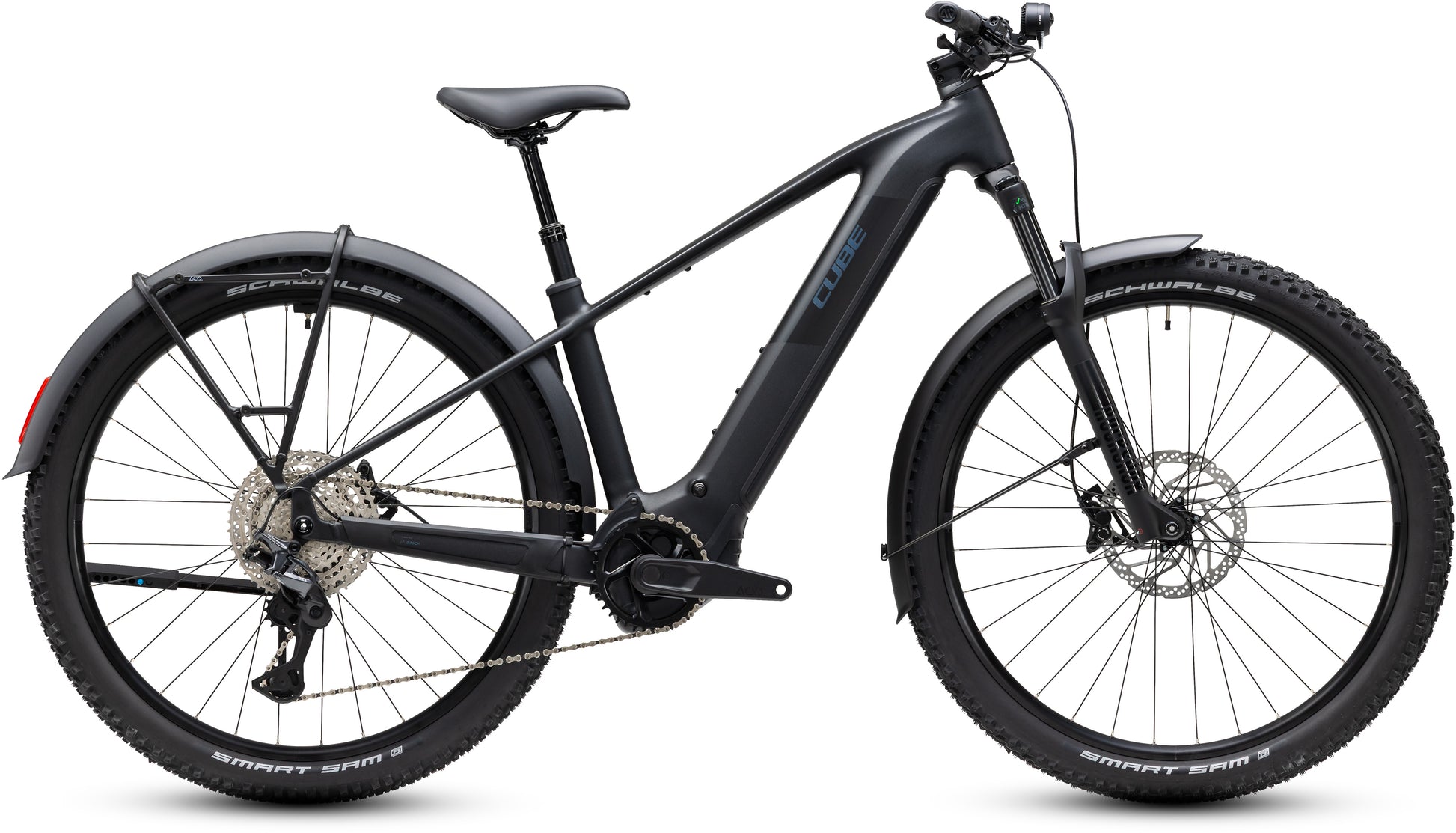 CUBE Reaction Hybrid Pro 800 FE E-Mountainbike Hardtail 2027 in silverdust und prism, Seitenansicht