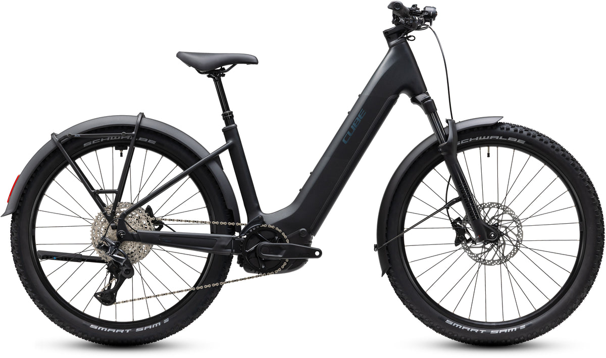 CUBE Reaction Hybrid Pro 800 FE Easy Entry E-Mountainbike Hardtail 2027 in silverdust und prism, Seitenansicht