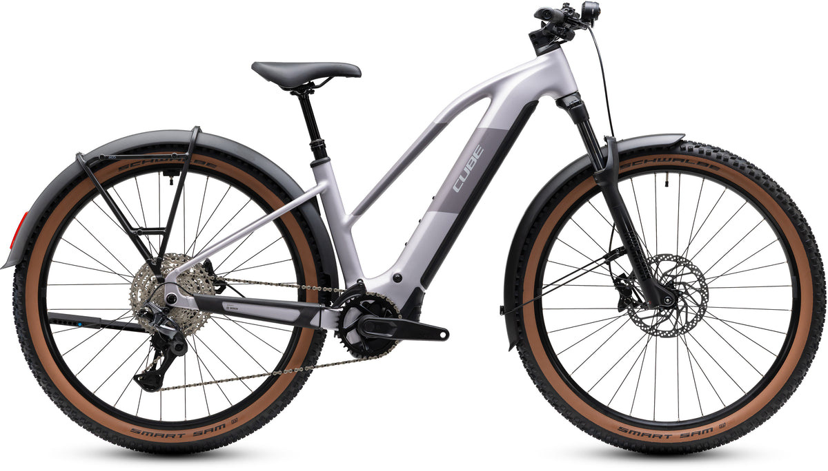 CUBE Reaction Hybrid Pro 800 FE Trapeze E-Mountainbike Hardtail 2027 in lilacbreeze und prizm, Seitenansicht