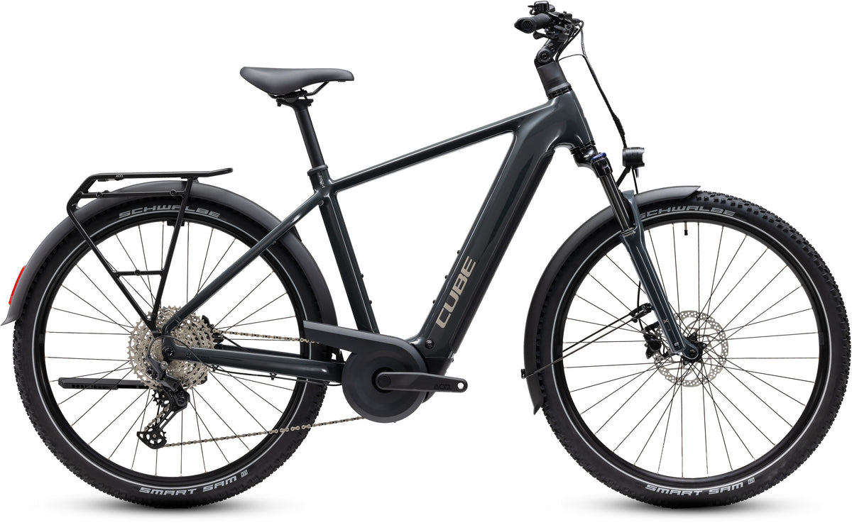 CUBE Nuride Hybrid Performance 720 E-Trekkingrad 2027 in shadowgrey und grey, Seitenansicht