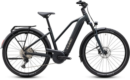CUBE Nuride Hybrid Performance 720 Trapeze E-Trekkingrad 2027 in shadowgrey und grey, Seitenansicht