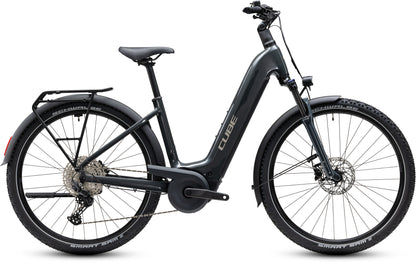 CUBE Nuride Hybrid Performance 720 Easy Entry E-Trekkingrad 2027 in shadowgrey und grey, Seitenansicht