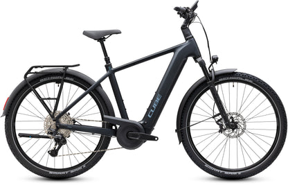 CUBE Nuride Hybrid EXC 800 E-Trekkingrad 2027 in coal und chrome, Seitenansicht