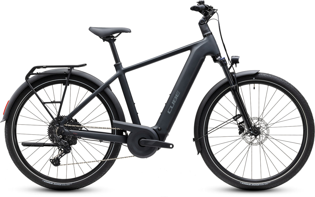 CUBE Touring Hybrid ONE 600 E-Trekkingrad 2027 in grey und coolgrey, Seitenansicht