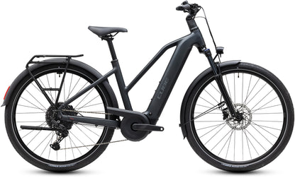 CUBE Touring Hybrid ONE 600 Trapeze E-Trekkingrad 2027 in grey und coolgrey, Seitenansicht