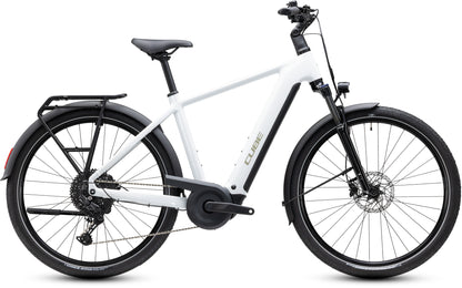 CUBE Touring Hybrid ONE 600 E-Trekkingrad 2027 in metallicwhite und chrome, Seitenansicht