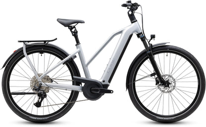 CUBE Kathmandu Hybrid ONE 800 Trapeze E-Trekkingrad 2027 in silverstar und reflex, Seitenansicht