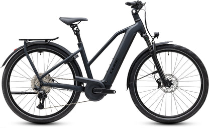 CUBE Kathmandu Hybrid Pro 800 Trapeze E-Trekkingrad 2027 in coal und black, Seitenansicht