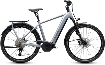 CUBE Kathmandu Hybrid EXC 800 E-Trekkingrad 2027 in slategrey und chrome, Seitenansicht