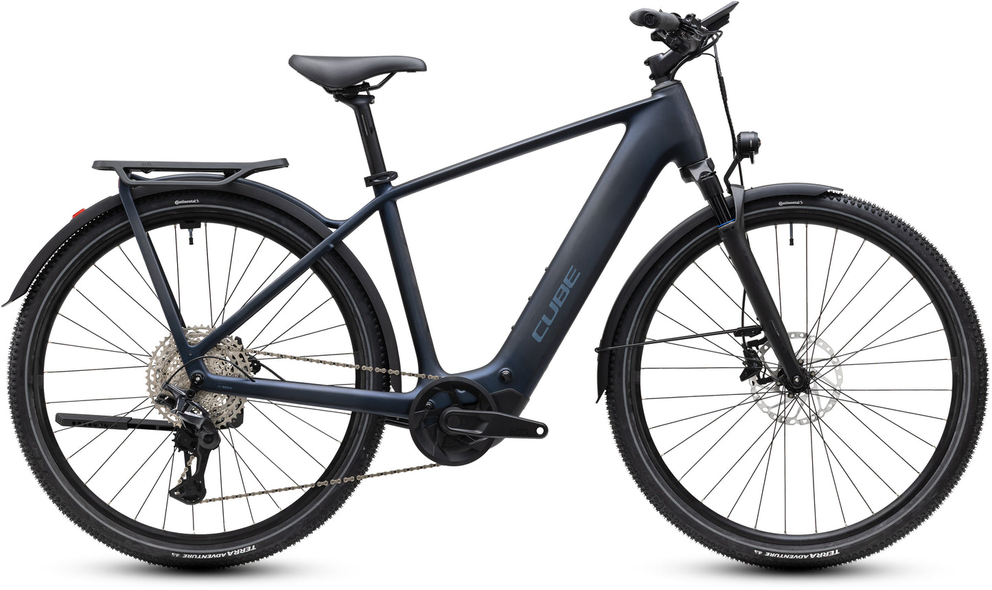 CUBE Kathmandu Hybrid C:62 Pro 400x E-Trekkingrad 2027 in liquidsteel und prizm, Seitenansicht