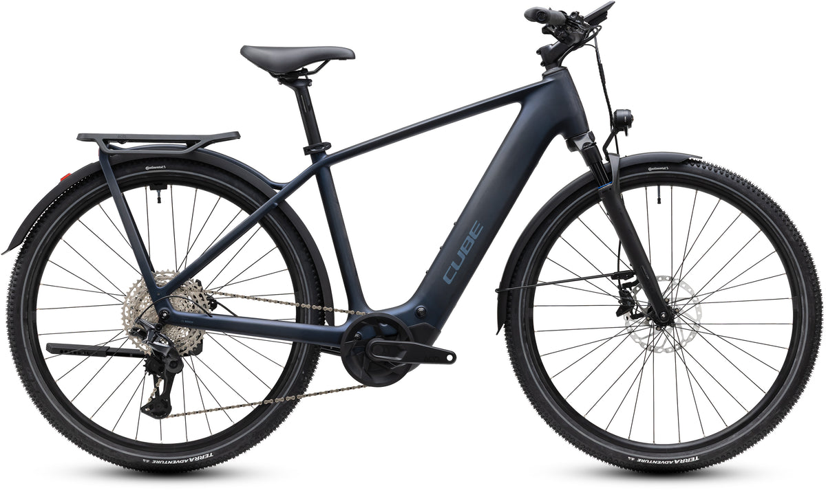 CUBE Kathmandu Hybrid C:62 Pro 400x E-Trekkingrad 2027 in liquidsteel und prizm, Seitenansicht