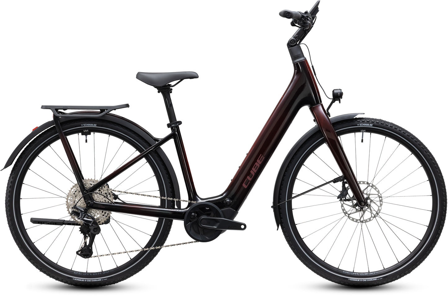 CUBE Kathmandu Hybrid C:62 SLX 400x Easy Entry E-Trekkingrad 2027 in liquidred und red, Seitenansicht