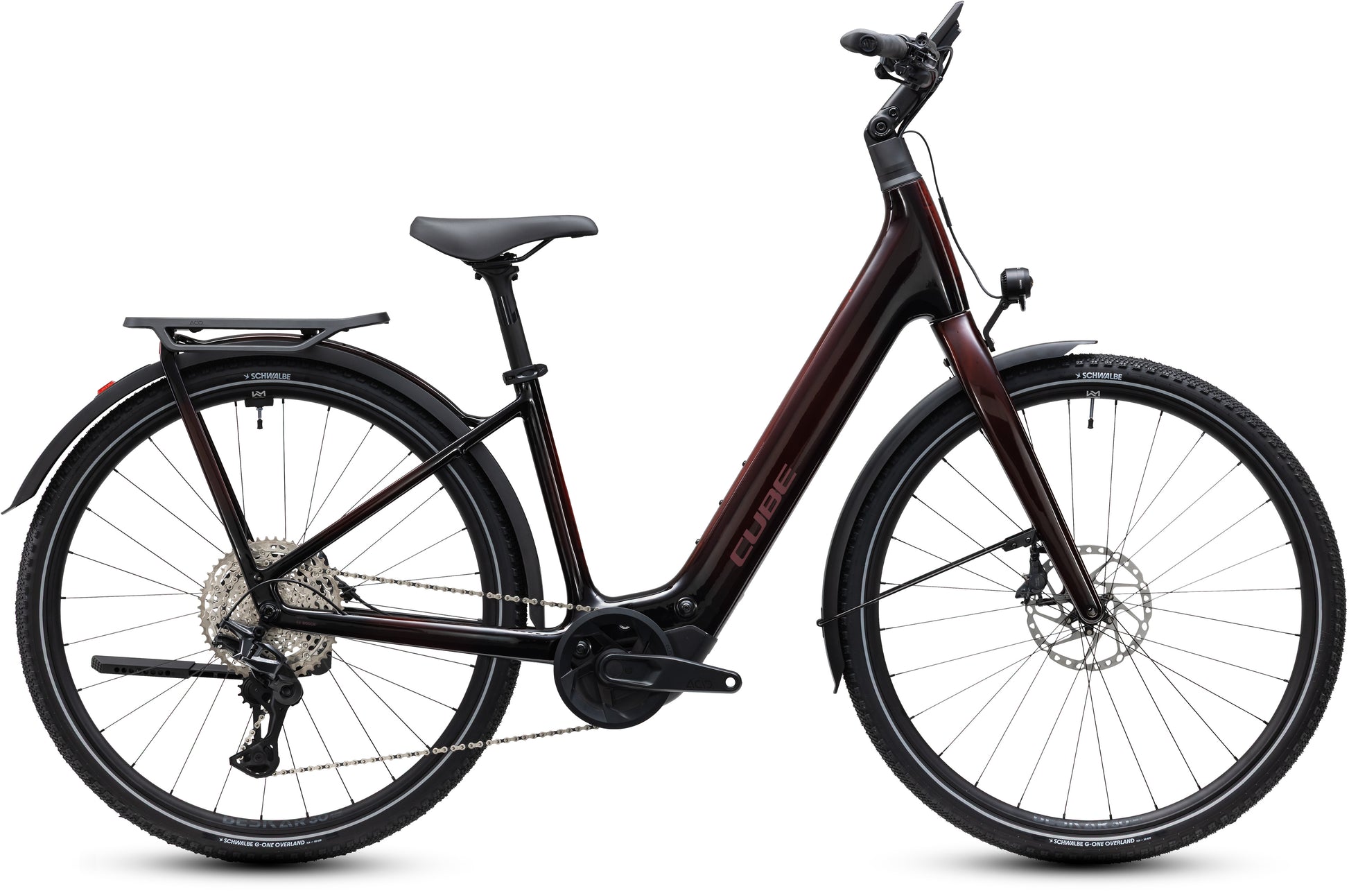 CUBE Kathmandu Hybrid C:62 SLX 400x Easy Entry E-Trekkingrad 2027 in liquidred und red, Seitenansicht