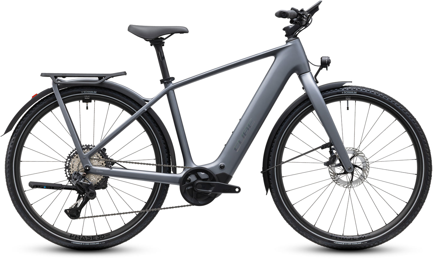CUBE Kathmandu Hybrid C:62 SLT 400x E-Trekkingrad 2027 in ashgrey und prizm, Seitenansicht