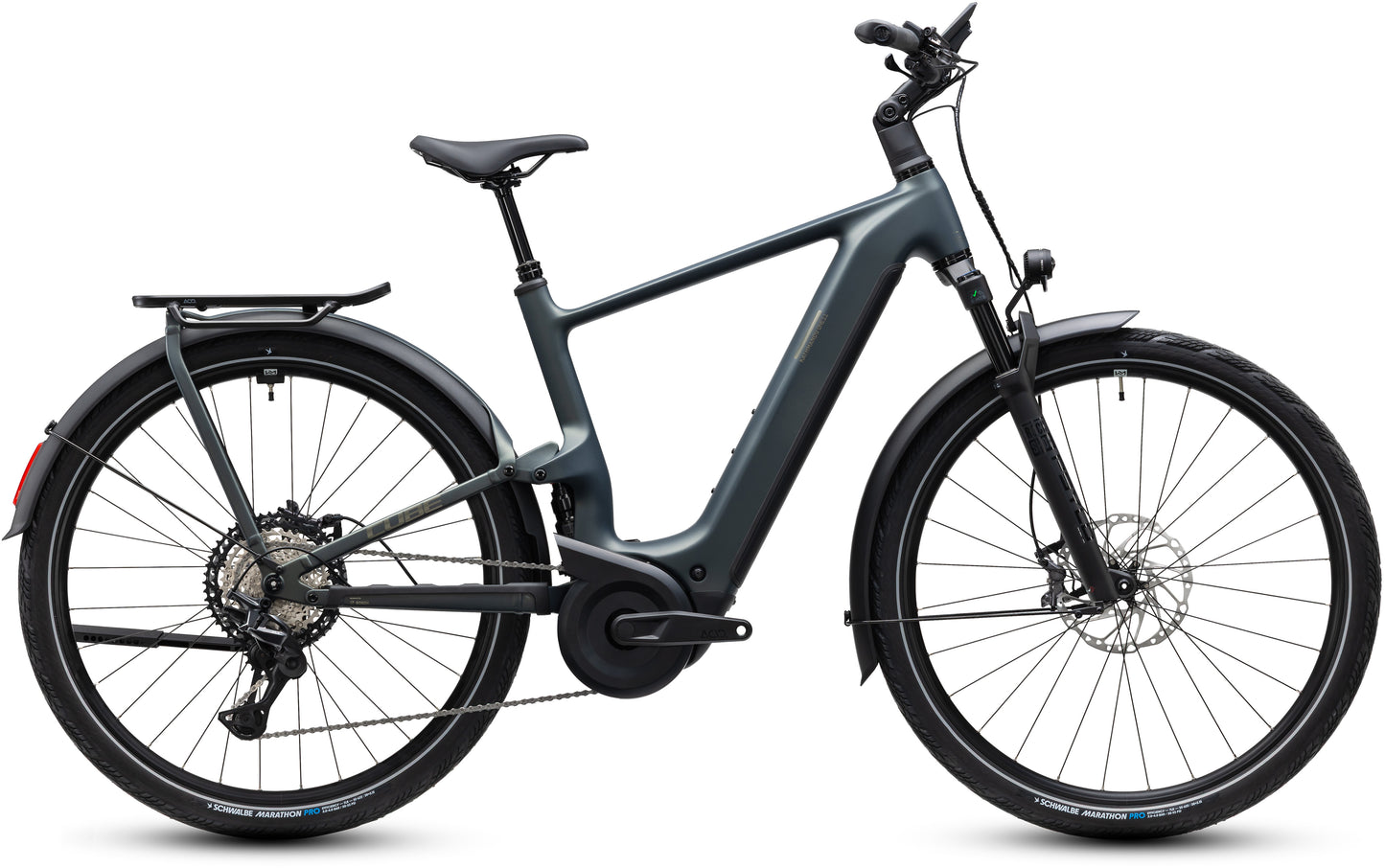 CUBE Kathmandu Hybrid ONE11 HPC SLX 800 E-Trekkingrad 2027 in sagebrushgreen und chrome, Seitenansicht