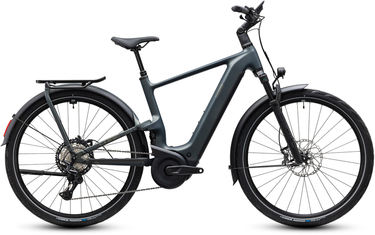 CUBE Kathmandu Hybrid ONE11 HPC SLX 800 E-Trekkingrad 2027 in sagebrushgreen und chrome, Seitenansicht