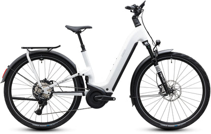 CUBE Kathmandu Hybrid ONE11 HPC SLX 800 Metallicwhite N Prizm Easy Entry E-Trekkingrad, Seitenansicht