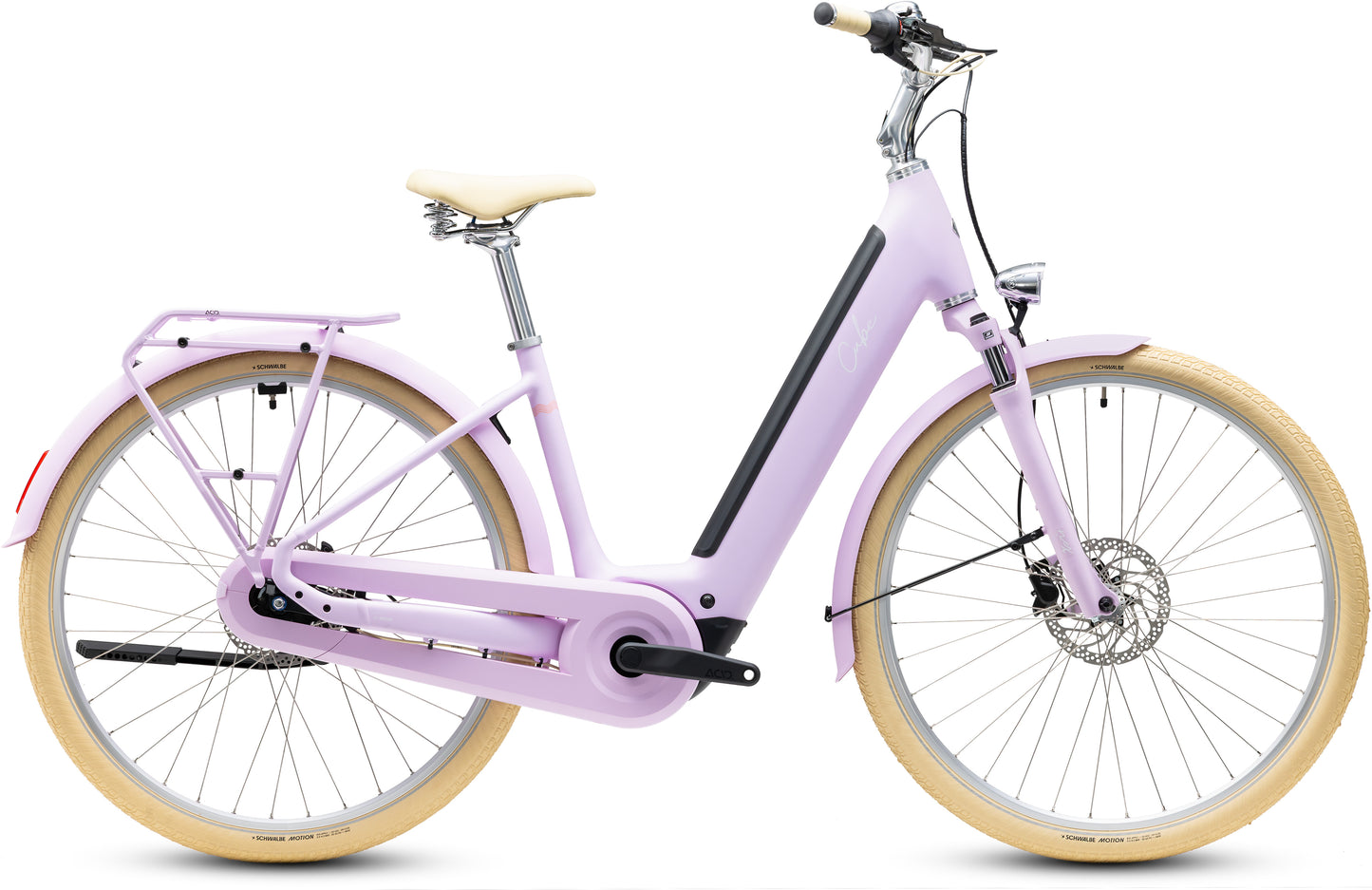 CUBE Aruba Hybrid 600 Easy Entry E-Cityrad 2027 in cottoncandy und creme, Seitenansicht