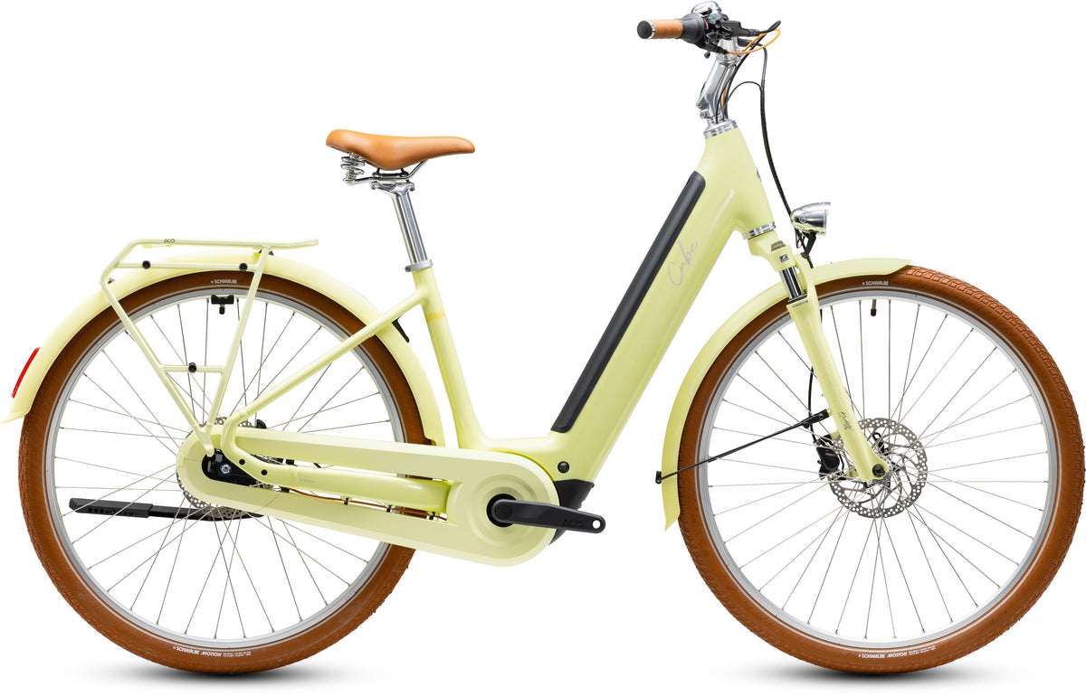 CUBE Aruba Hybrid 600 Easy Entry E-Cityrad 2027 in sunnyday und brown, Seitenansicht