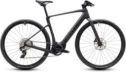 CUBE Nulane Hybrid C:62 SLX 400x E-Fitnessbike 2027 in mineralblack und orange, Seitenansicht