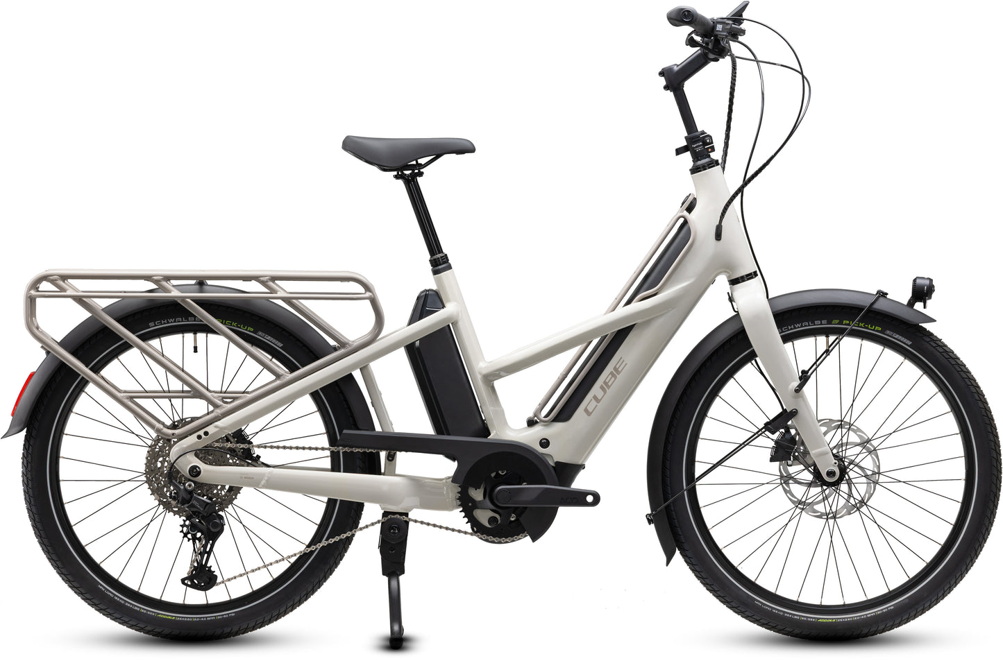 CUBE Longtail Hybrid 800 E-Lastenrad 2027 in greybeige und grey, Seitenansicht