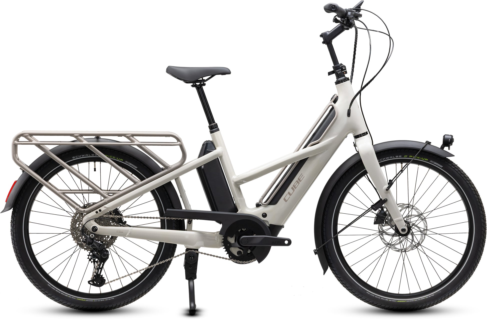 CUBE Longtail Hybrid 800 E-Lastenrad 2027 in greybeige und grey, Seitenansicht