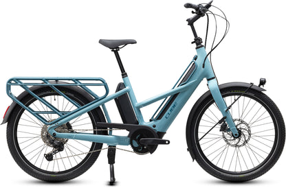 CUBE Longtail Hybrid 800 E-Lastenrad 2027 in arubablue und blue, Seitenansicht