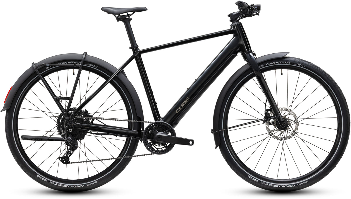 CUBE Editor Hybrid ONE 360 FE E-Cityrad 2027 in black und irongrey, Seitenansicht