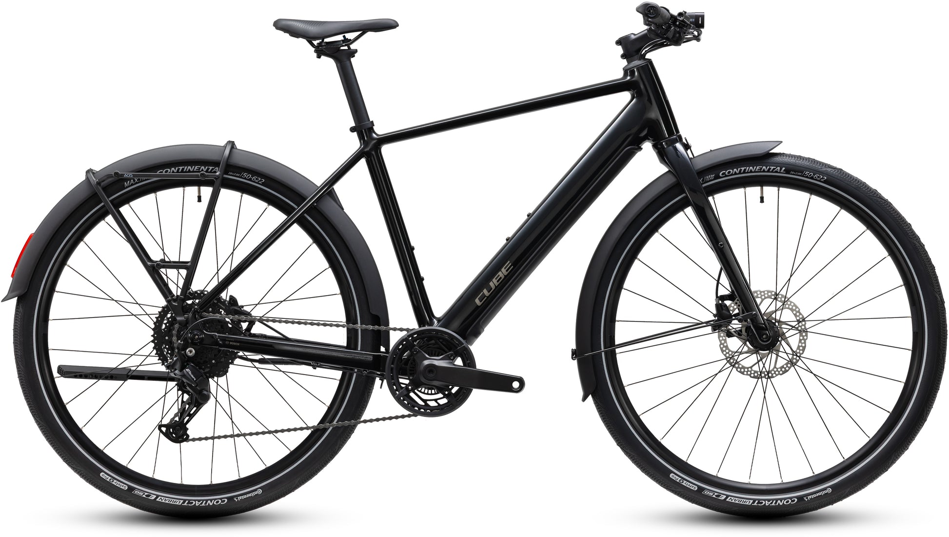 CUBE Editor Hybrid ONE 360 FE E-Cityrad 2027 in black und irongrey, Seitenansicht