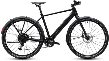 CUBE Editor Hybrid ONE 360 FE E-Cityrad 2027 in black und irongrey, Seitenansicht