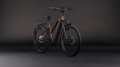 Produktbild: Cube Kathmandu Hybrid Pro 800 sunglow´n´chrome, Schrägansicht (schwarzer Hintergrund)