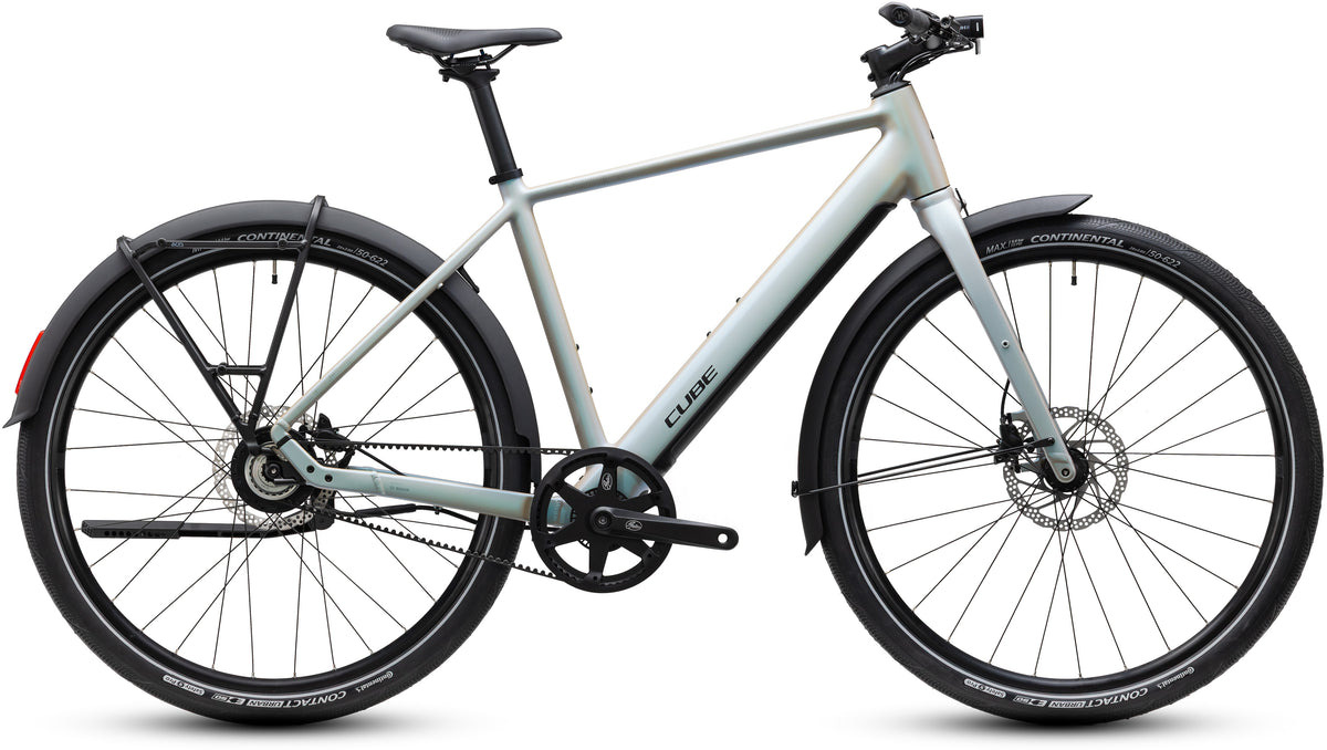 CUBE Editor Hybrid Pro 360 FE E-Cityrad 2027 in glintsand und black, Seitenansicht